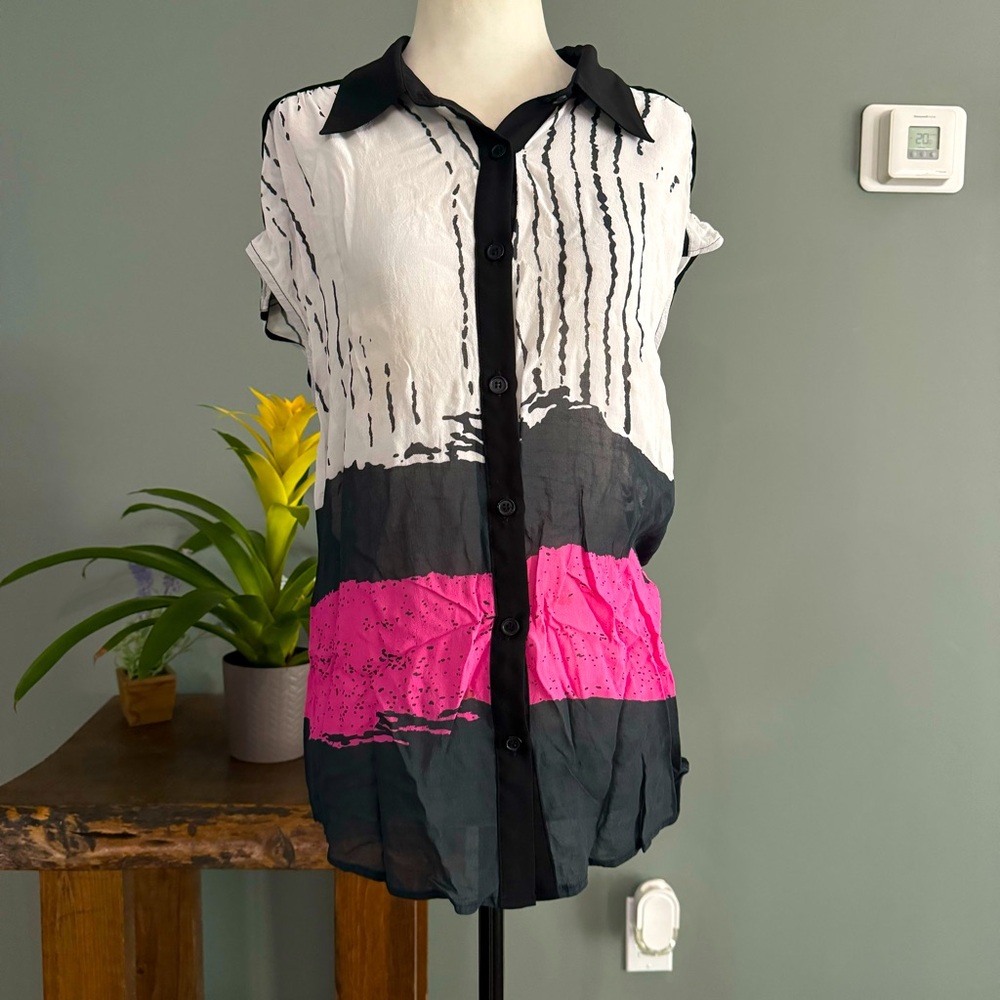 Picadilly Button Up Sleeveless Top